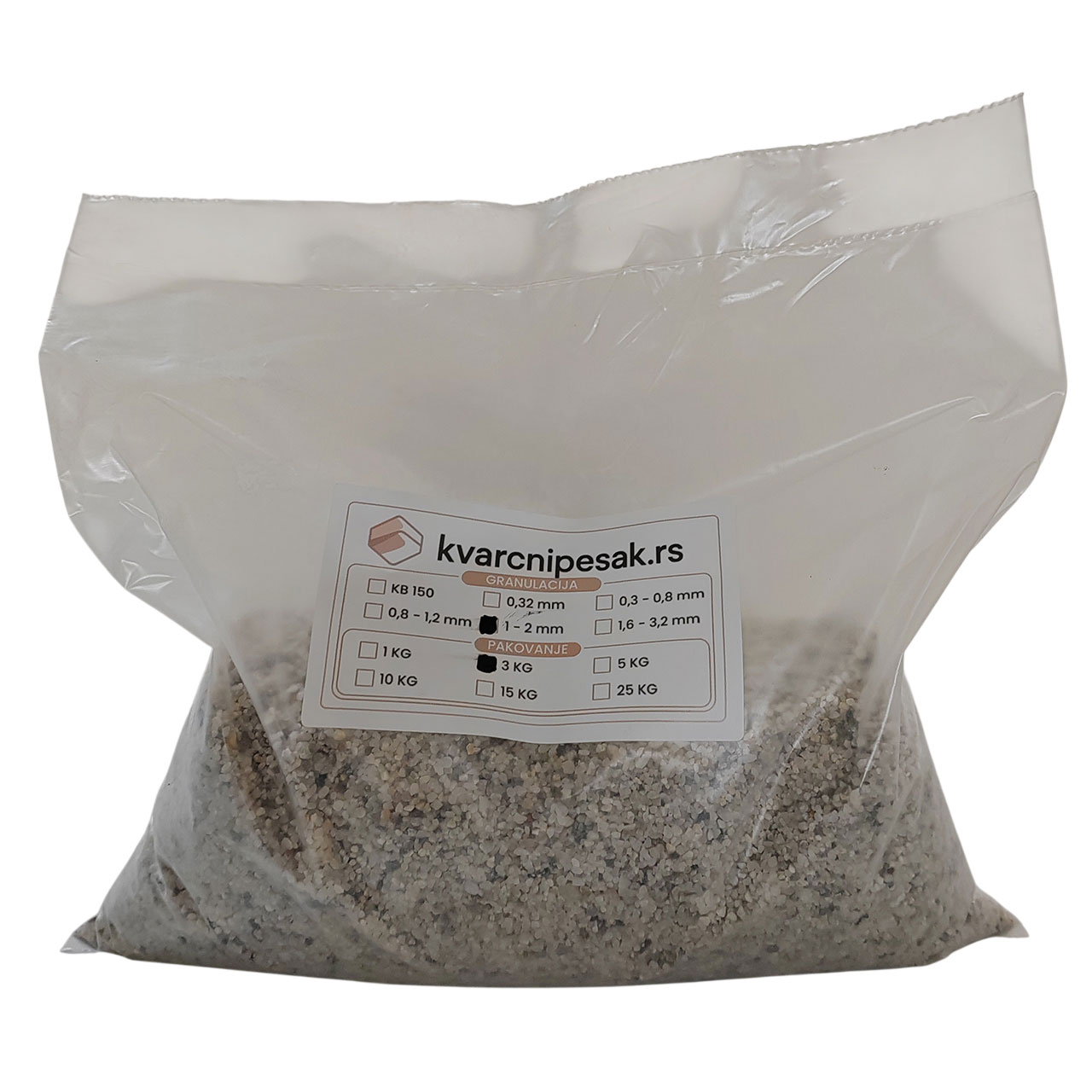 Pesak za peskarenje (od 1mm do 2mm) - pakovanje od 3kg