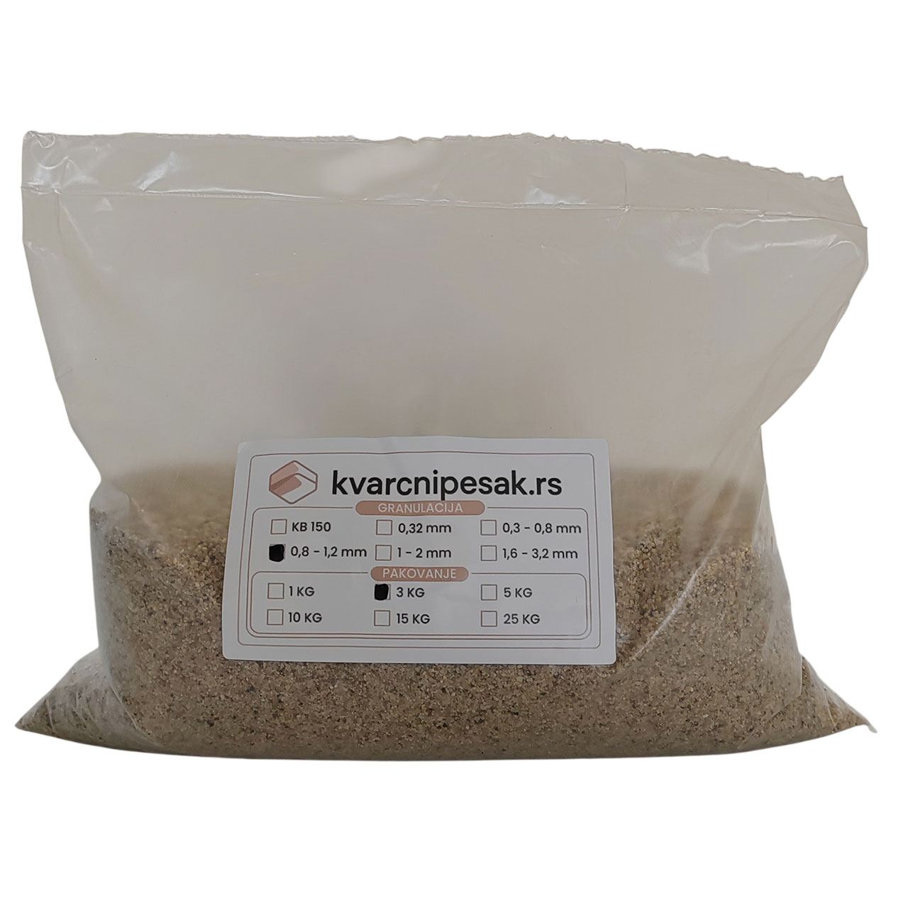 Pesak za peskarenje (od 0.8mm do 1.2mm) - pakovanje od 3kg
