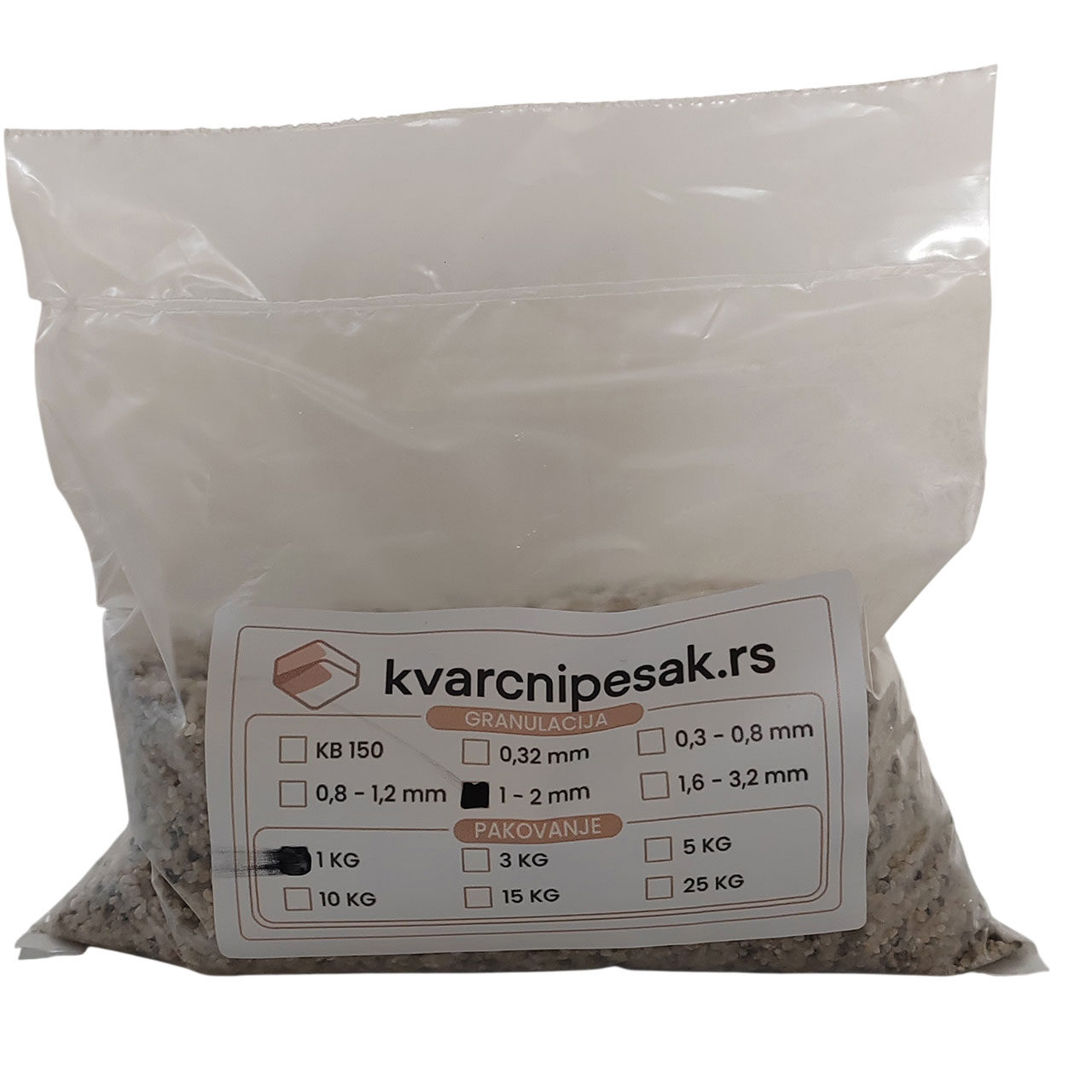 Pesak za peskarenje (od 1mm do 2mm) - pakovanje od 1kg