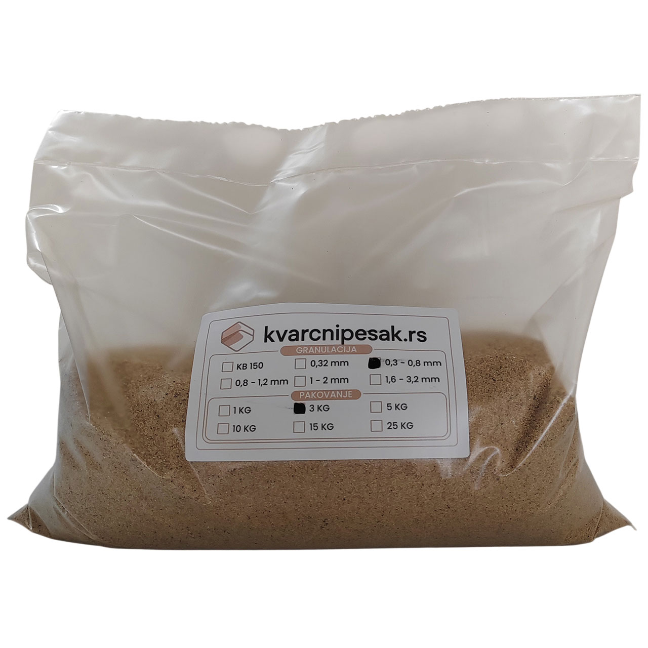 Pesak za peskarenje (od 0.3mm do 0.8mm) - pakovanje od 3kg
