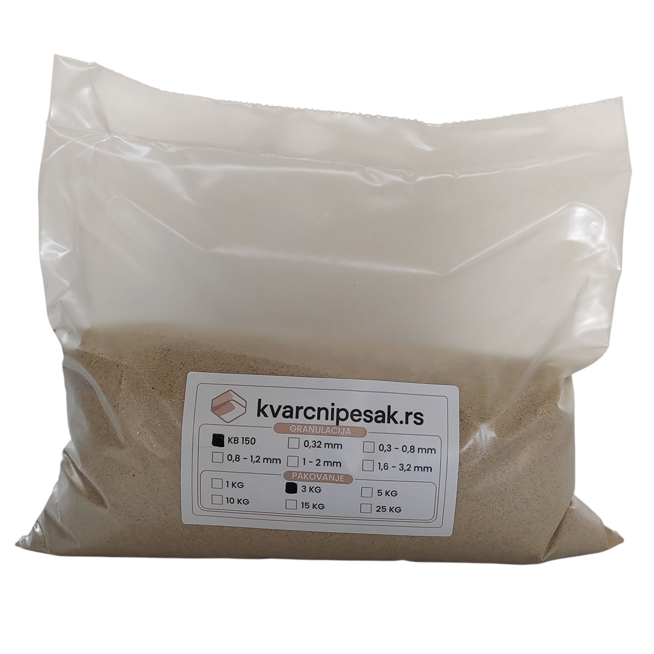 Fini pesak za peskarenje (150 mikrona) - pakovanje od 3kg
