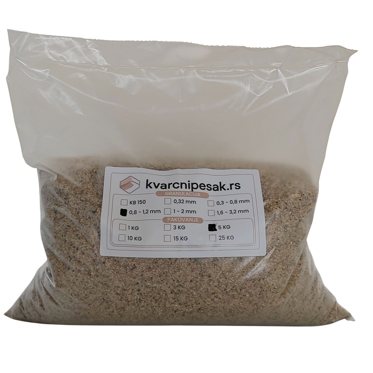 Pesak za peskarenje (od 0.8mm do 1.2mm) - pakovanje od 5kg